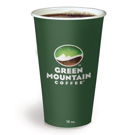 Green Mountain Coffee Paper Hot Cups, 16 oz, Green Mountain Design, Multicolor, 1000PK 93768
